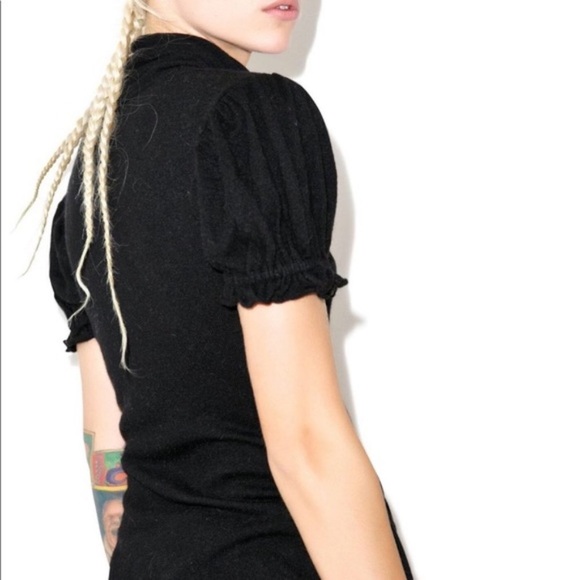 Wildfox White Label London Black Sweater Top Soft S Angora Rabbit Hair - Picture 8 of 15